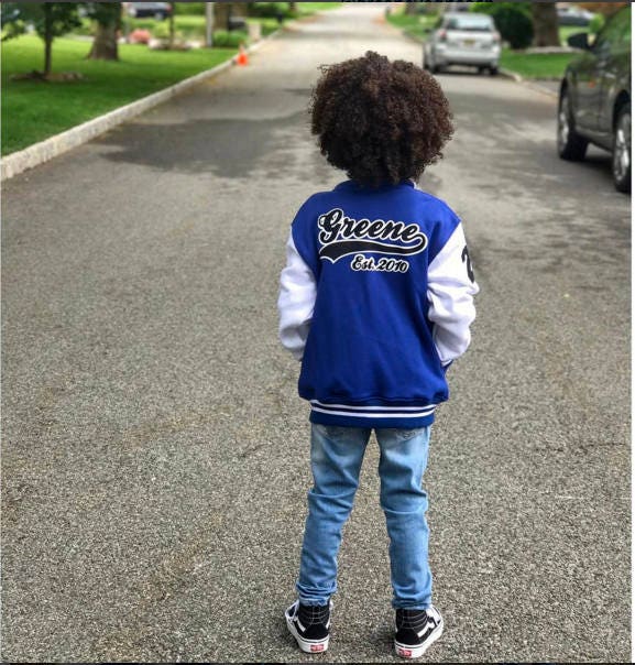 Personalized Kids Varsity Jacket Made in Canada Toddler Letterman