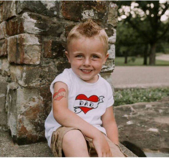 Heart Tattoo Dad T Shirt Father S Day I Love Dad T Shirt Etsy