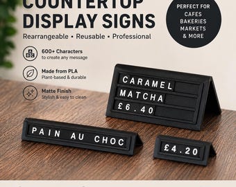 Countertop Display Sign Bundle | Retail Price Signs with 500+ Characters