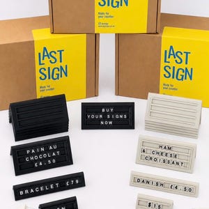 Retail Countertop Display Signs | Changeable Characters | Cafe | Bakery | Cake Shop | Restaurant | Market Stall