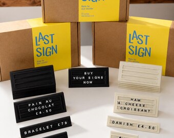 Retail Countertop Display Signs | Changeable Characters | Cafe | Bakery | Cake Shop | Restaurant | Market Stall