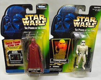 Star Wars Power of the Force Emperor's Royal Guard & Stormtrooper Kenner MOC 1990s