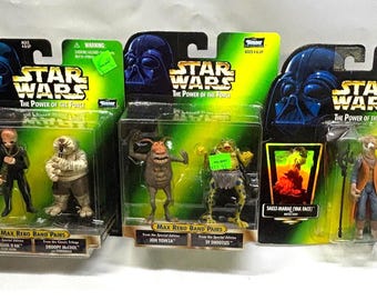 Star Wars Power of the Force Max Rebo Band Pairs + Saelt-Marae Yak Face 1990s Kenner Action Figures MOC
