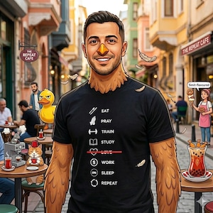 Mr. Chicken's No Love T-Shirt – Eat, Pray, Train, Study, Work, Sleep Repeat Tee