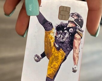 Custom football player kicker debit/credit card skin