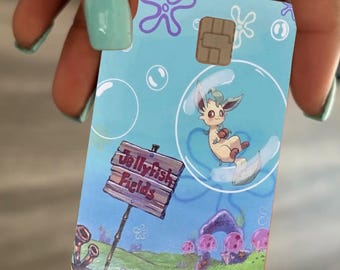 Custom fan art Pokémon in SpongeBob debit/credit card skin
