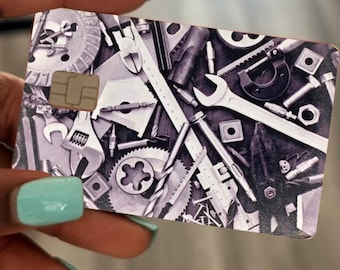 Custom working tools debit/credit card skin