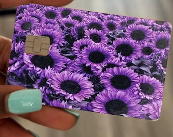 Custom purple sunflowers debit/credit card skin