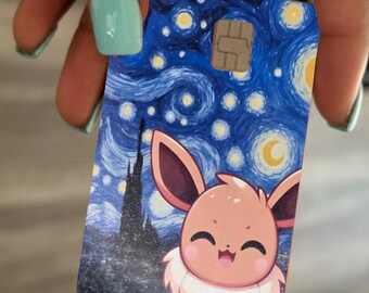 Custom fan art Pokémon Eevee starry night debit/credit card skin