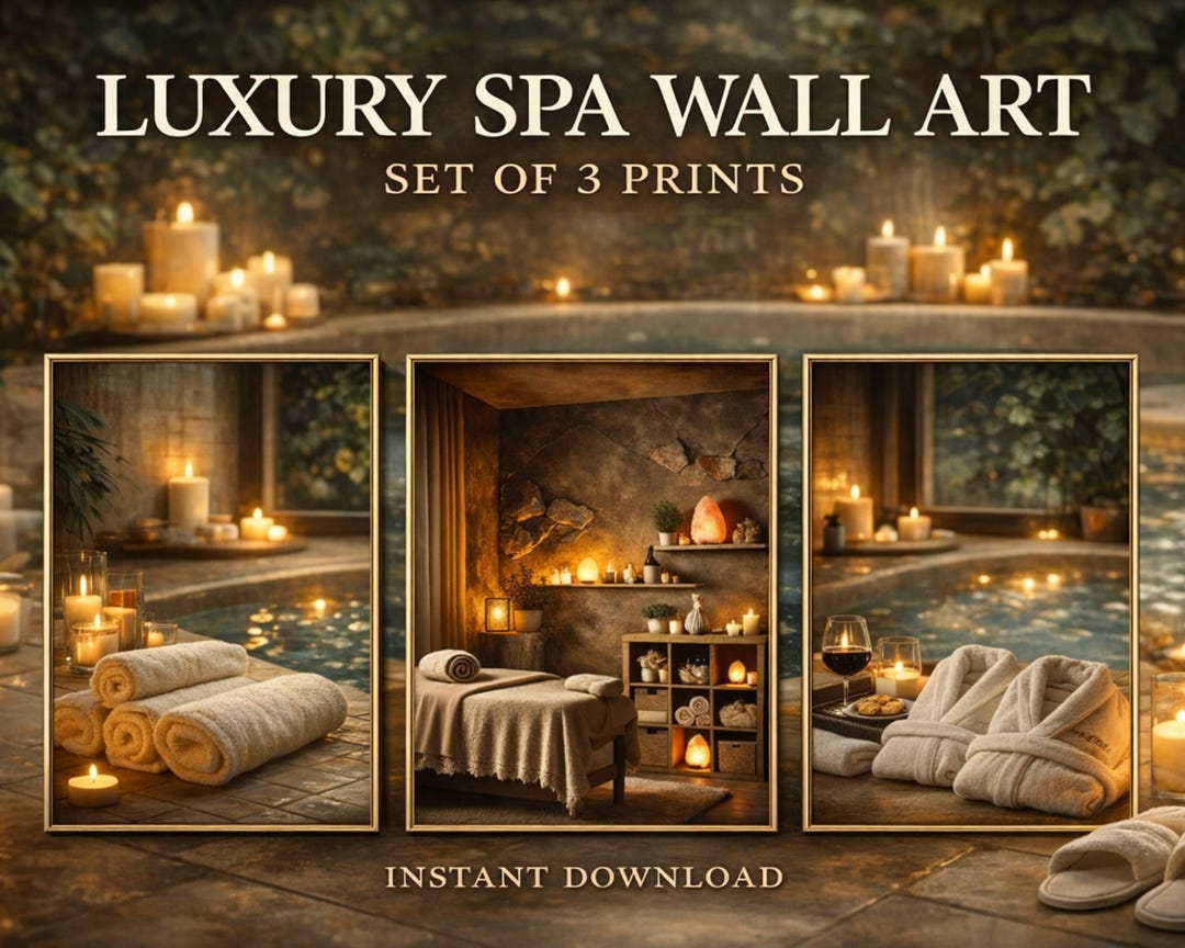 Luxury Spa Wall Art Set of 3 Prints, Zen Bathroom Decor, Relax Wellness ...