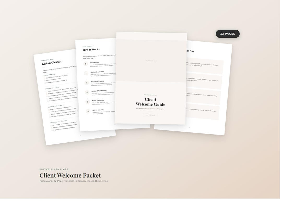 Client Welcome Packet Template, Onboarding Guide for Service Businesses ...