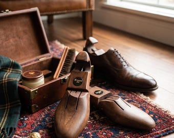 1960s Mid-Century Wooden Shoe Trees J.V. Shoe Tree Co. American Heritage