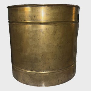 Antique Hand Hammered Copper Grain Bucket - Large 17" Riveted Iron Ribbed Wood Box - Primitive Fireplace Log Pail - Rustic Farmhouse Planter