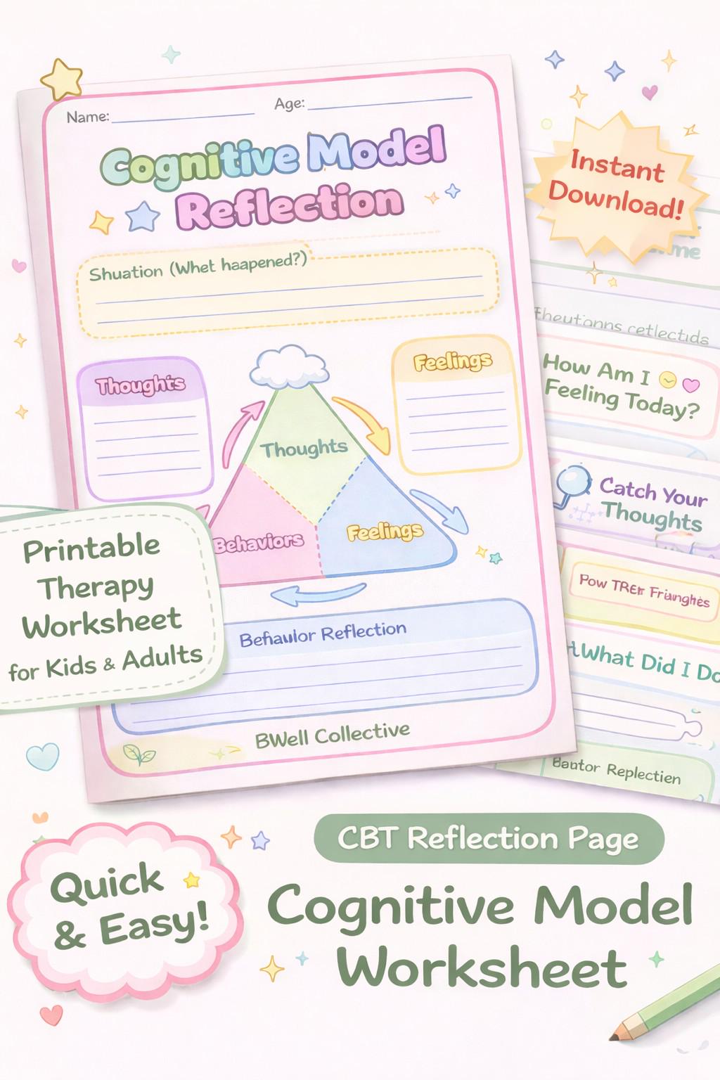 Cognitive Model Reflection Worksheet - Etsy