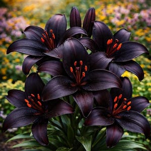 Bulbos de lirio Blackstone – Lirio asiático negro burdeos intenso