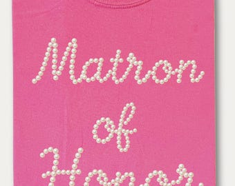 Matron of Honor Pearls PNG,  Pearly Matron of Honor Sublimation Design, Trendy Coquette Wedding Party PNG, Bridal Party PNG Digital Download