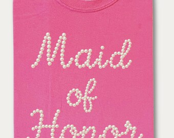 Maid of Honor Pearls PNG,  Pearly Maid of Honor Sublimation Design, Trendy Coquette Wedding Party PNG, Bridal Party PNG Digital Download