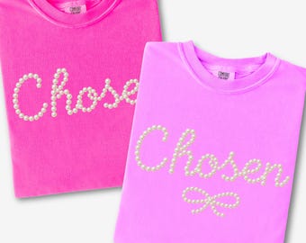 Chosen Pearl PNG, Christian Faith PNGs, Chosen Pearl Bow, Girly Religious Digital Download, Sublimation Design