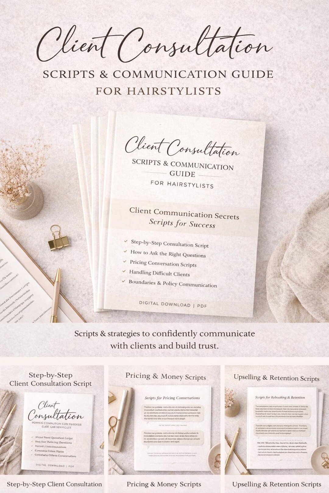 Client Lounge Script Hairstylist Client Consultation Scripts | Salon Communication Guide ...