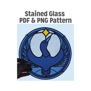 Wzór witrażu Rebel Loon na winyl – pliki PDF + PNG