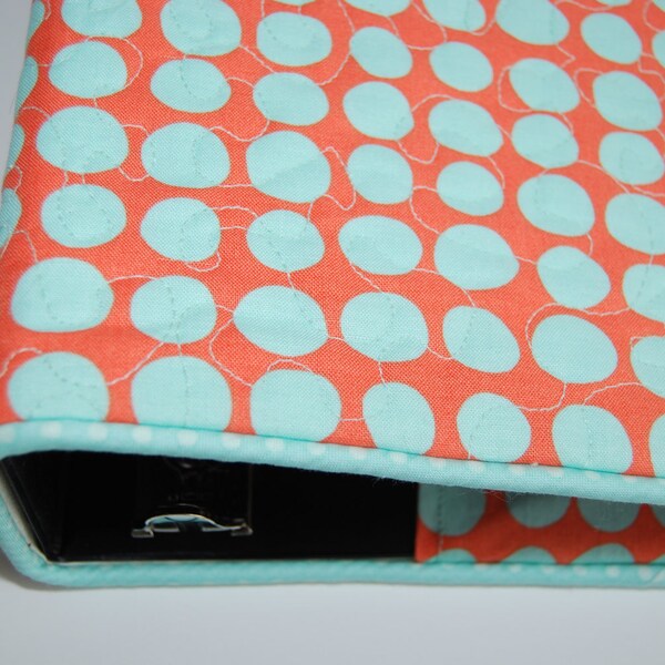 Fabric Covered Binder in Amy Butler Tangerine & Turquoise