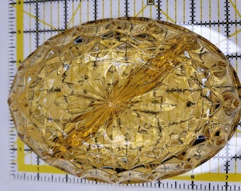 Plato dividido de cristal vintage Indiana Glass color ámbar con huella dactilar para encurtidos y dulces.