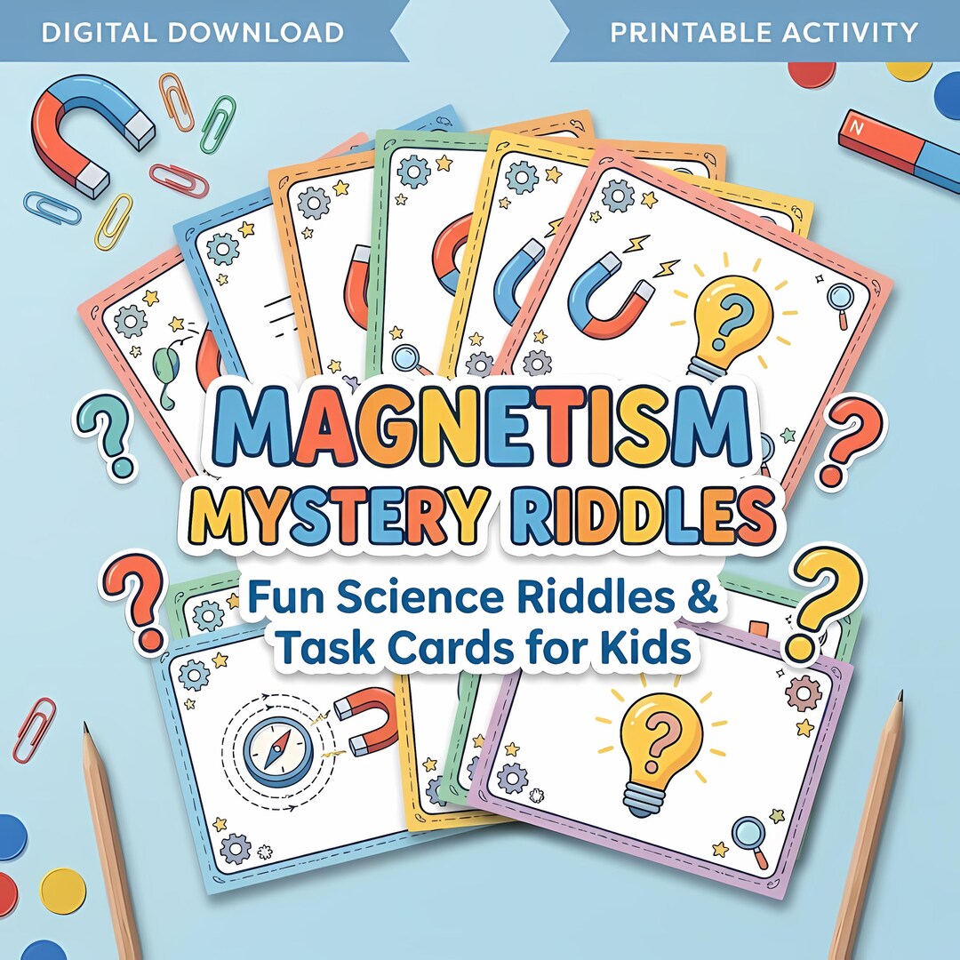 Easy Stem Riddles Magnetism Mystery Riddles | STEM Printable Activity | Science ...