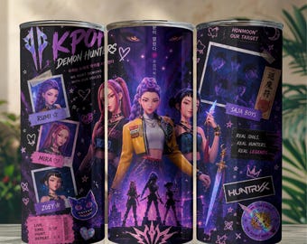 K-POPタンブラーラップ | 韓国ポップにインスパイアされた20オンススリムタンブラーPNG | 音楽好きのための昇華プリントデザイン | かわいいドリンクウェア | 即時ダウンロード