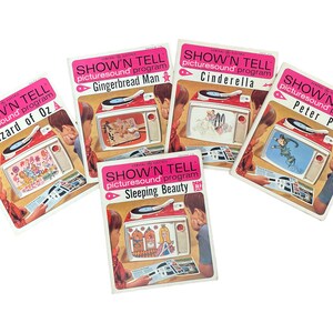 Vintage Show N Tell Picturesound Programs With Record and Slide Stick in Each Complete Fairy Tales and Cartoons Set