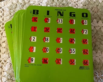 Vintage Bingo Cards Shutter Slide Cards Set of 25 Thick Coated Cardboard Large Print Regal Games