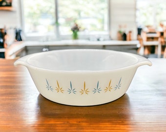 Vintage Anchor Hocking Fire King Candle Glow 1 QT Casserole Dish