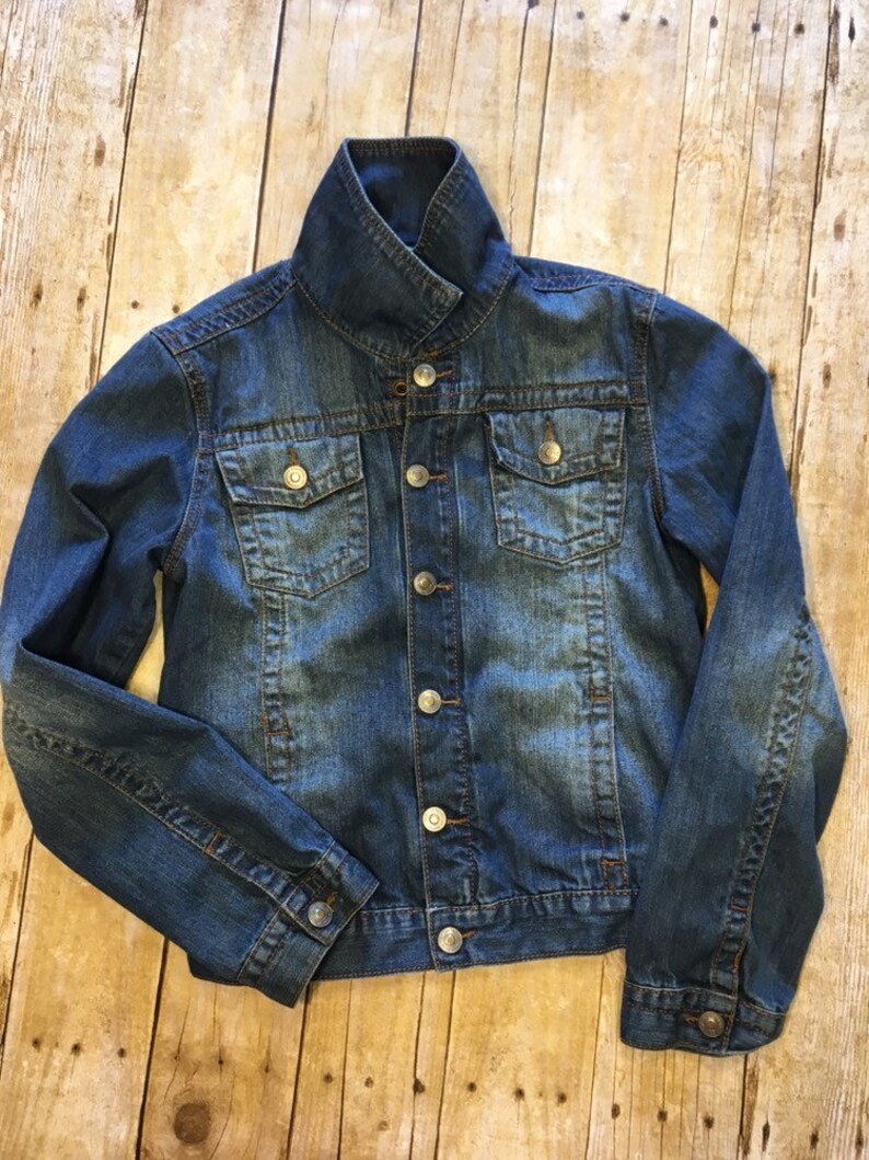Peacock Jean Jacket Girls XL Sequined Peacock Denim Jacket | Etsy
