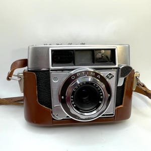 Vintage Agfa Optima Compur German Camera  With Leather Case 1959 Nice Collectible Camera