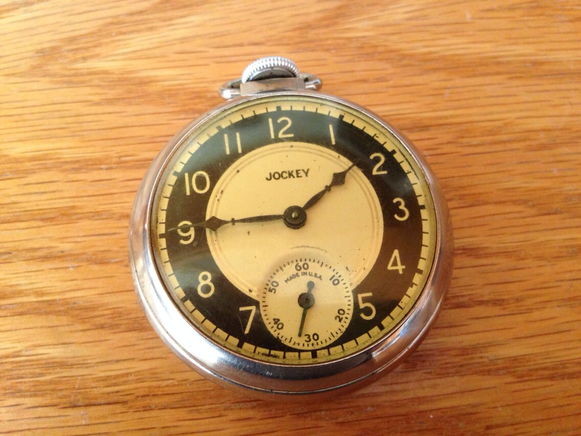 1929s Jockey Pocket Watch Ingraham Vintage Pocket Watch Etsy