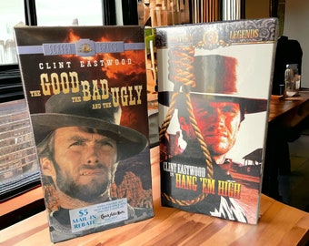 Vintage Clint Eastwood VHS Movies “Hang ‘Em High” and “The Good, The Bad and The Ugly” New Sealed VHS Tapes