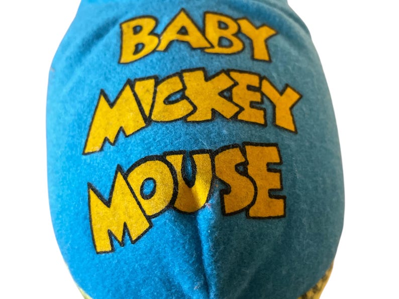 Vintage Mickey Mouse Plush Sleepy Baby Mickey Snuggles in Seeping Bag Rare Disney Collectible bild 5