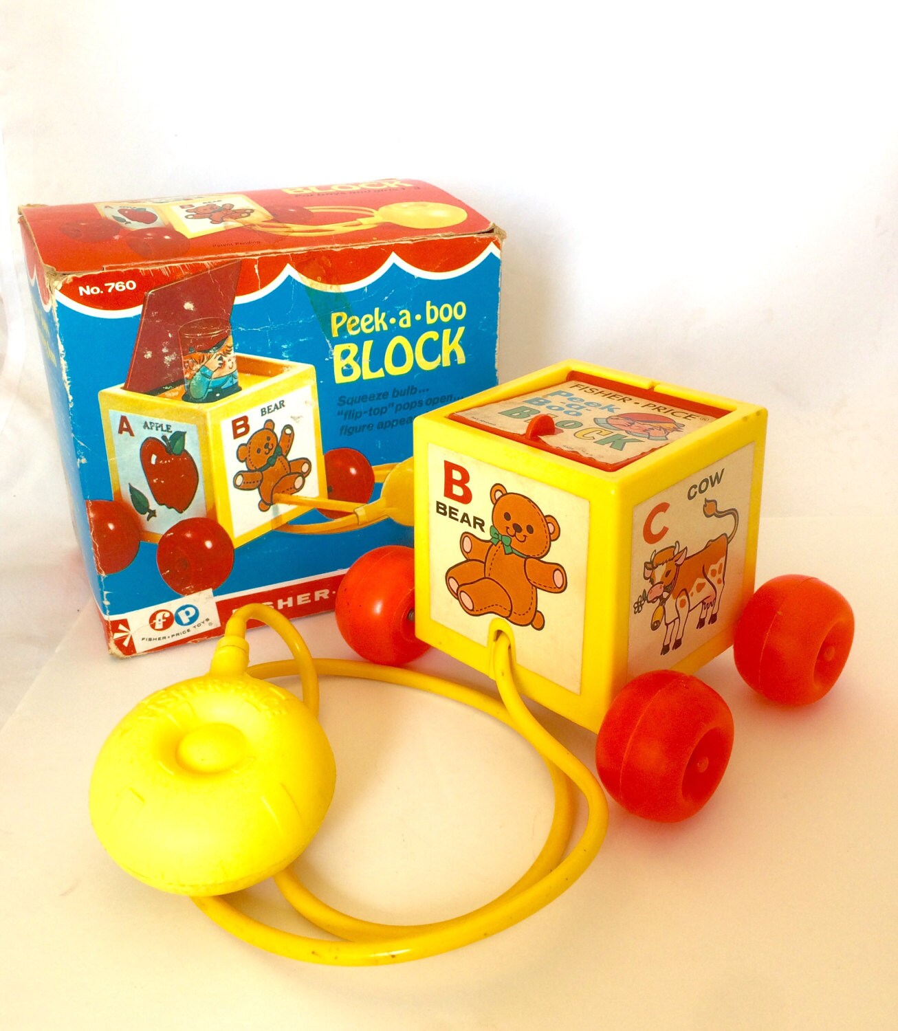 Fisher Price Peek a Boo Block 1970 1979 Fisher Price Toy Etsy