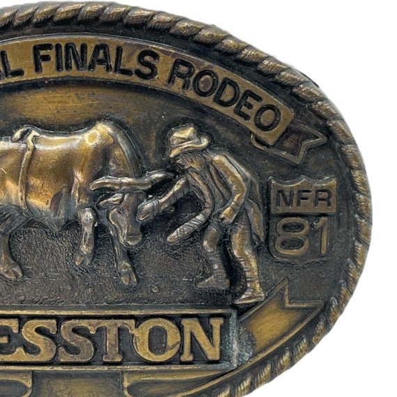 Vintage Hesston 1981 National Finals Rodeo Brass … - image 3