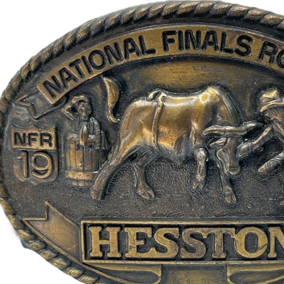 Vintage Hesston 1981 National Finals Rodeo Brass … - image 2