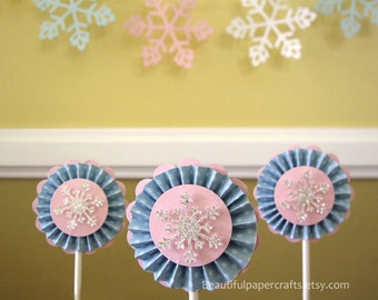 Winter ONEderland | Snowflake Cupcake Toppers | Winter ONEderland 1st Birthday | Frozen Birthday