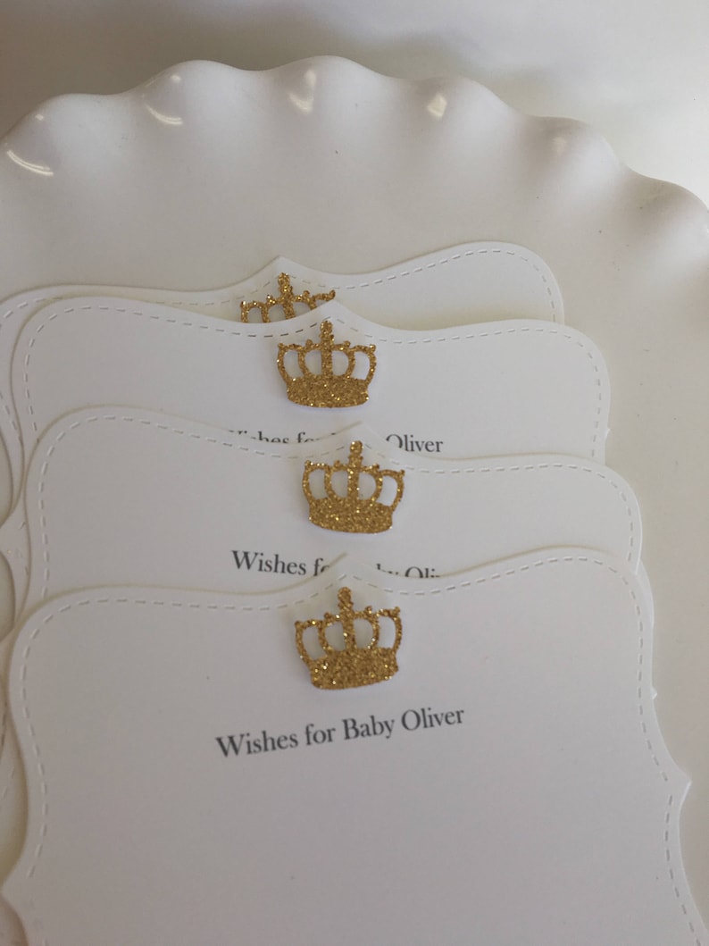 Gold Crown Paper Rosette Prince Baby Shower Royal Prince Party Little Prince Party Decorations Baby Blue and Gold Glitter Crown