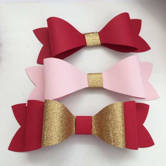 Bow Paper Bow Bow Gift TopperPink and Gold Bows Favor Box Decor