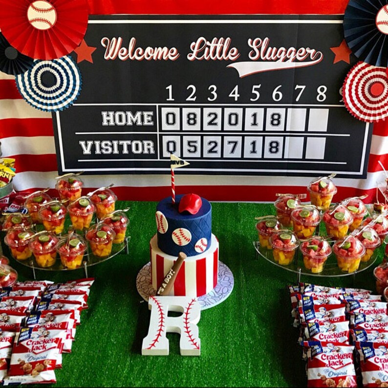 Baseball Baby Shower Sports Baby Shower Baseball Backdrop Etsy
