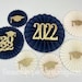 Graduation Party Decor | Graduation Decorations 2022 | Navy and Gold Graduation | 2022 Grad Party | Class of 2022 | 7 paper fans 