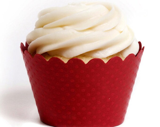 Red Cupcake Wrappers Red Wedding Decor Circus Birthday Etsy