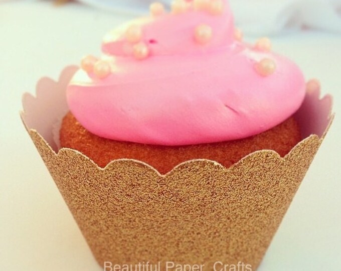Princess Cupcake Wrappers Gold Glitter Cupcake Wrappers Etsy