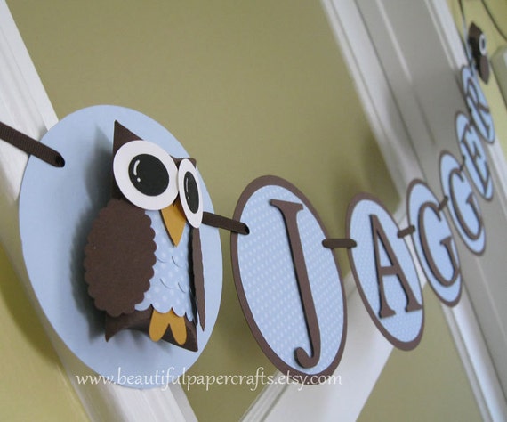 Owl Baby Shower Bannername Owl Banner It S A Boy Baby Etsy