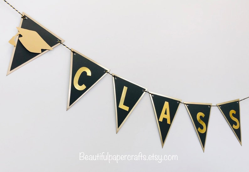 Black and Gold Graduation Graduation Party Decor 2019 Grad Banner Class of 2019 Graduation Banner Graduation Banner