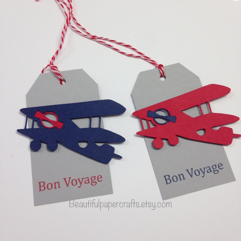 Vintage Airplane Favor Tags Airplane Baby Shower Airplane Etsy