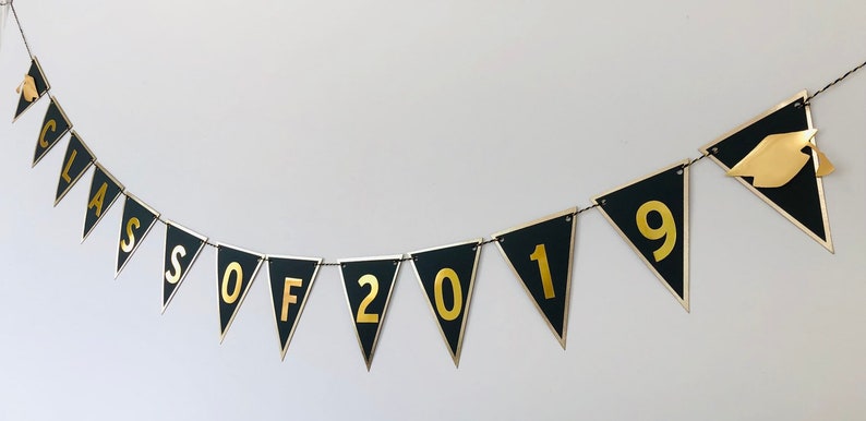 Black and Gold Graduation Graduation Party Decor 2019 Grad Banner Class of 2019 Graduation Banner Graduation Banner